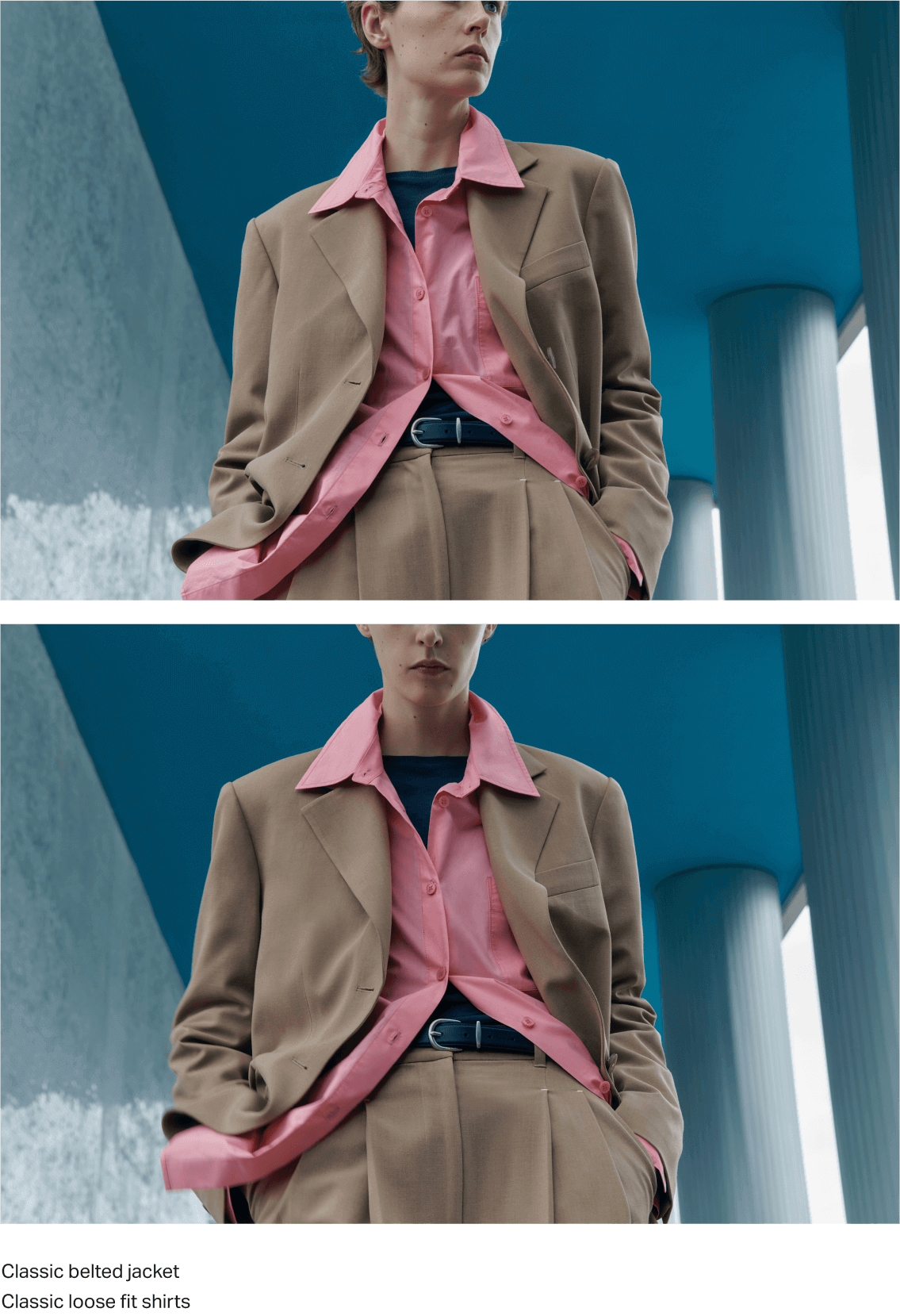 Classic belted jacket, Classic loose fit shirts